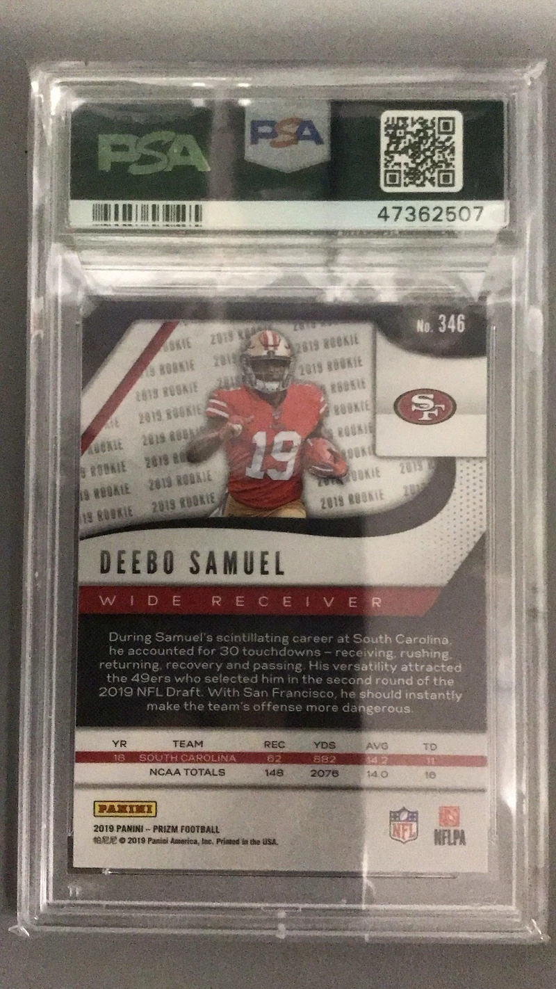 2019 Panini Prizm 346 Deebo Samuel PSA 10