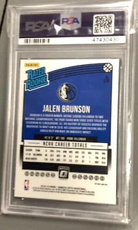 2018 Panini Donruss Optic 179 Jalen Brunson Shock PSA