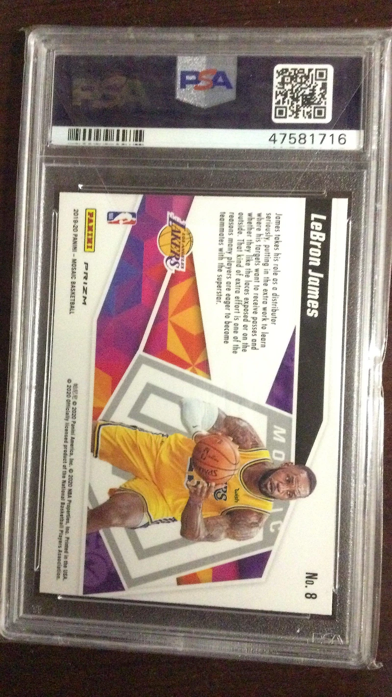 2019 Panini Mosaic Give And Go 8 Lebron James Mosaic PSA 10