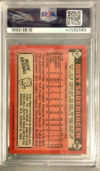 1986 Topps 487 Bret Saberhagen PSA 9