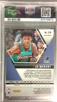 2019 Panini Mosaic 219 Ja Morant Pink Camo PSA 10