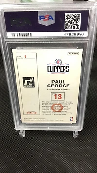 2019 Panini Donruss Craftsmen 9 Paul George PSA 9