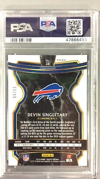2019 Panini Select 26 Devin Singletary Red Prizm PSA 10
