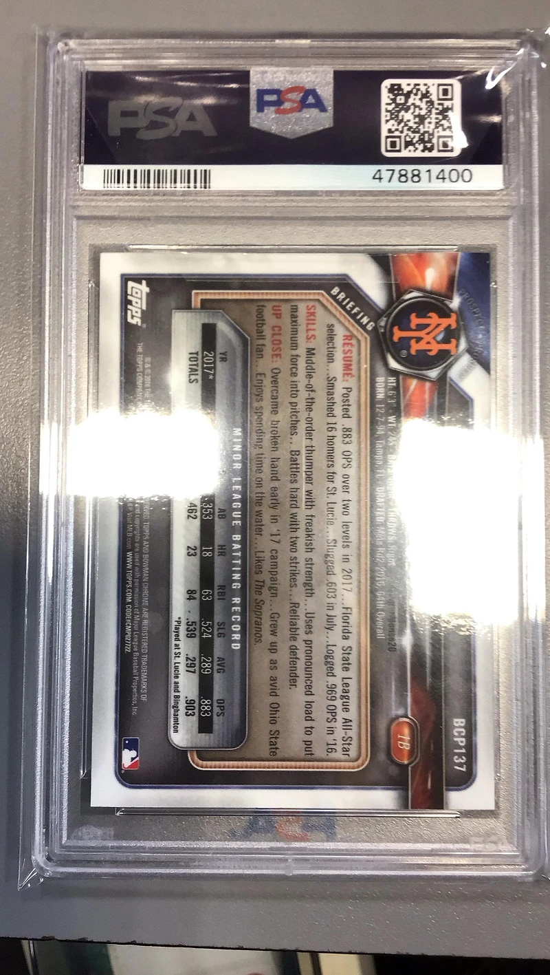 2018 Bowman Mega Box Chrome Bcp137 Pete Alonso PSA 10