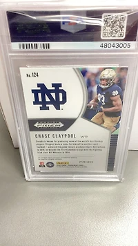 2020 Panini Prizm Draft Picks 124 Chase Claypool Orange Prizm PSA 10