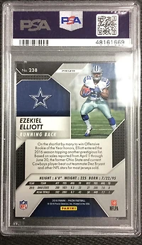2016 Panini Prizm 238 Ezekiel Elliott Prizm PSA 10