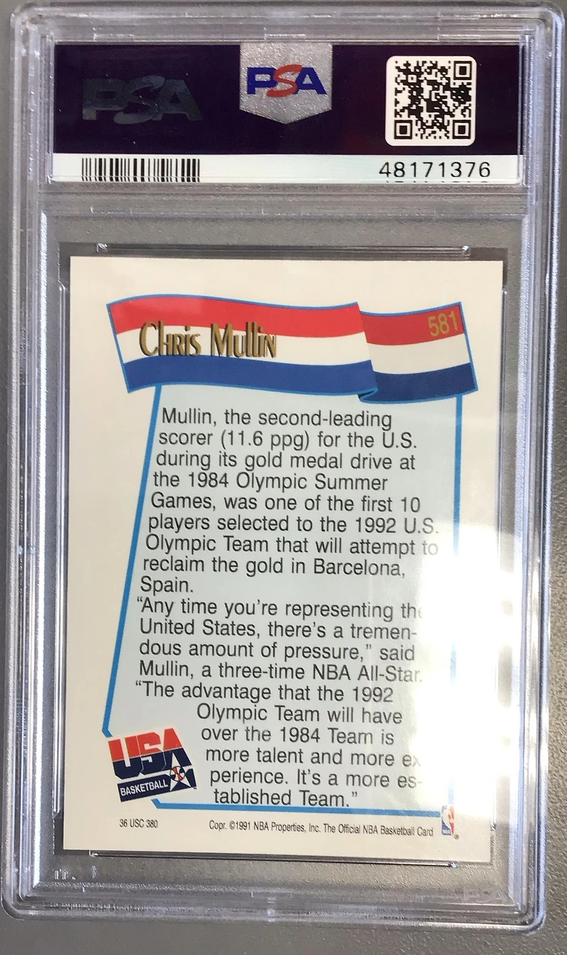1991 Hoops 581 Chris Mullin PSA