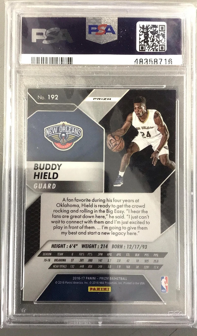 2016 Panini Prizm 192 Buddy Hield Ruby Wave Prizm PSA 10