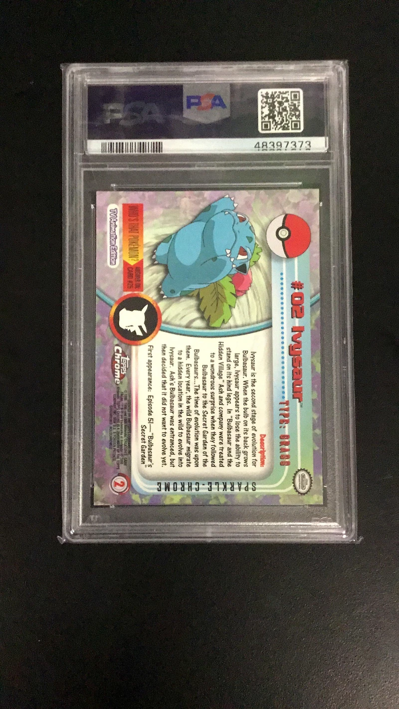 2000 Topps Chrome Pokemon T.v. 2 Ivysaur Sparkle PSA 9
