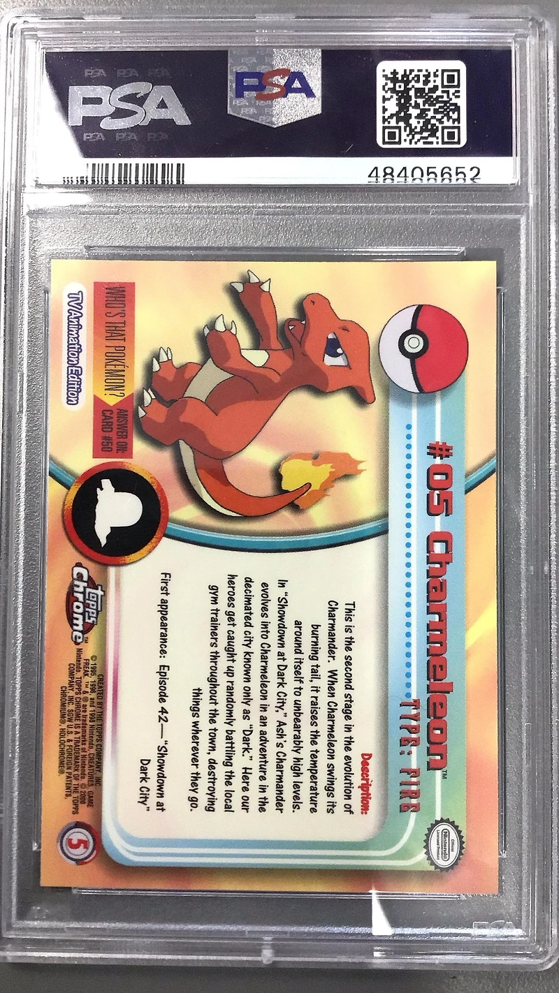 2000 Topps Chrome Pokemon T.v. 5 Charmeleon PSA