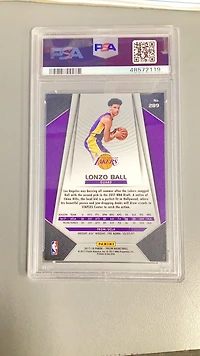 2017 Panini Prizm 289 Lonzo Ball Silver Prizm PSA 9