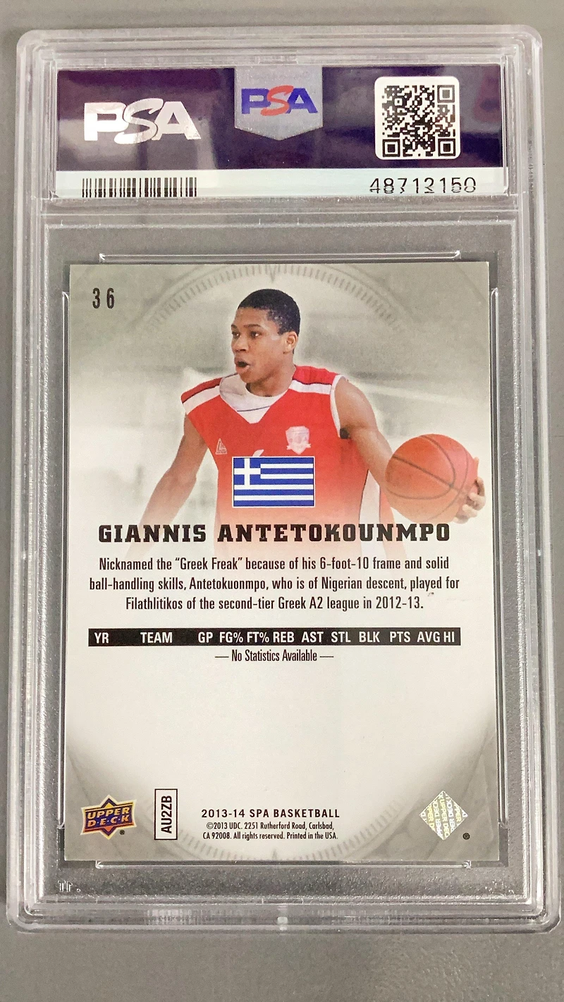 2013 Sp Authentic 36 Giannis Antetokounmpo PSA