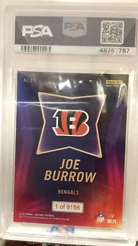 2020 Panini Instant Draft Night 1 Joe Burrow PSA 9