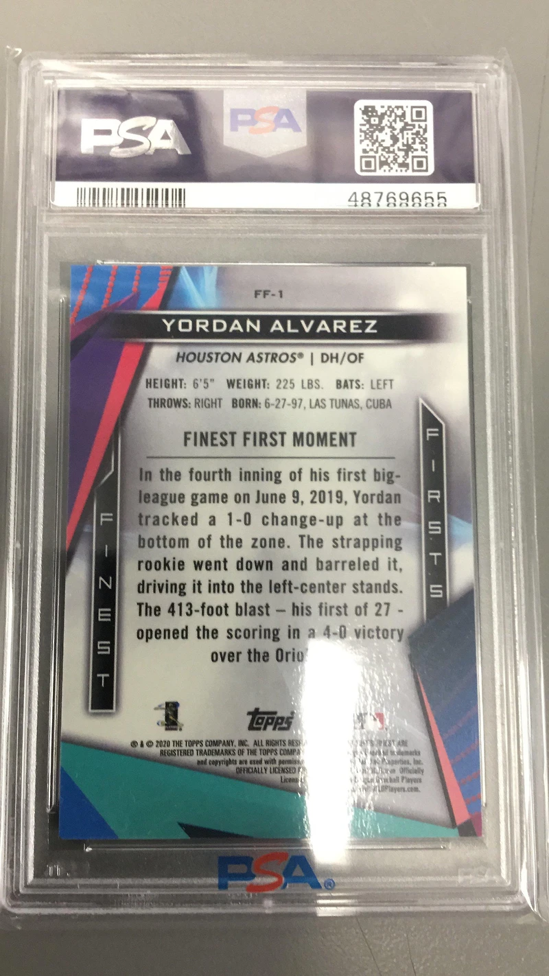 2020 Finest Firsts Ff1 Yordan Alvarez PSA 10