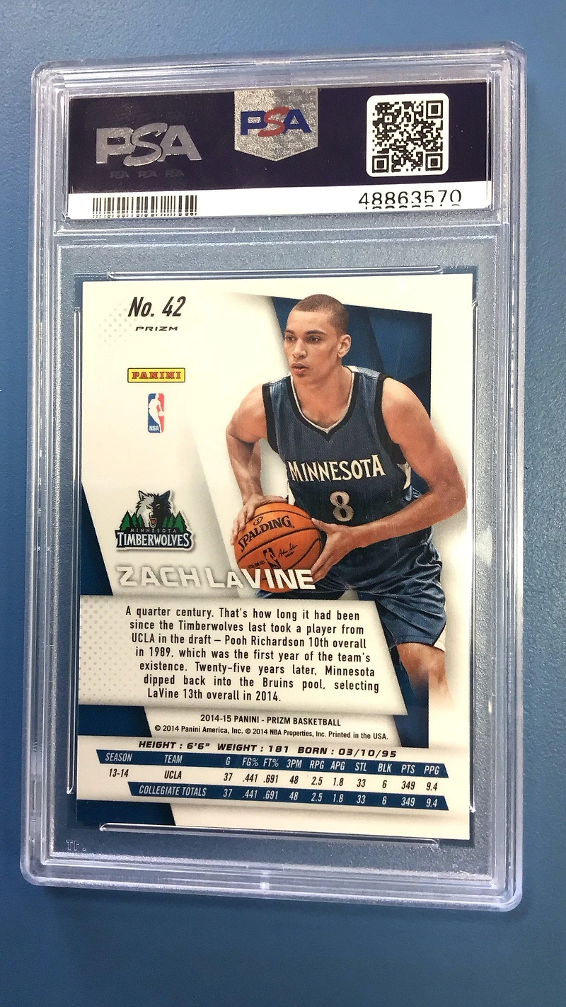 2014 Panini Prizm Sp Variations 42 Zach Lavine Prizm PSA 10