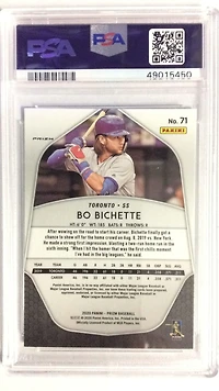 2020 Panini Prizm 71 Bo Bichette PSA 9
