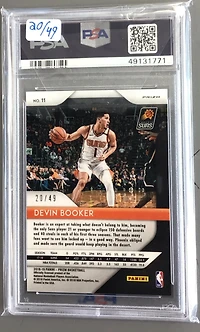2018 Panini Prizm 11 Devin Booker Orange Prizm PSA 10