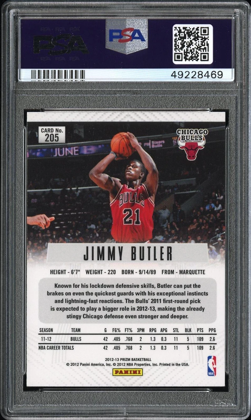 2012 Panini Prizm 205 Jimmy Butler PSA 9
