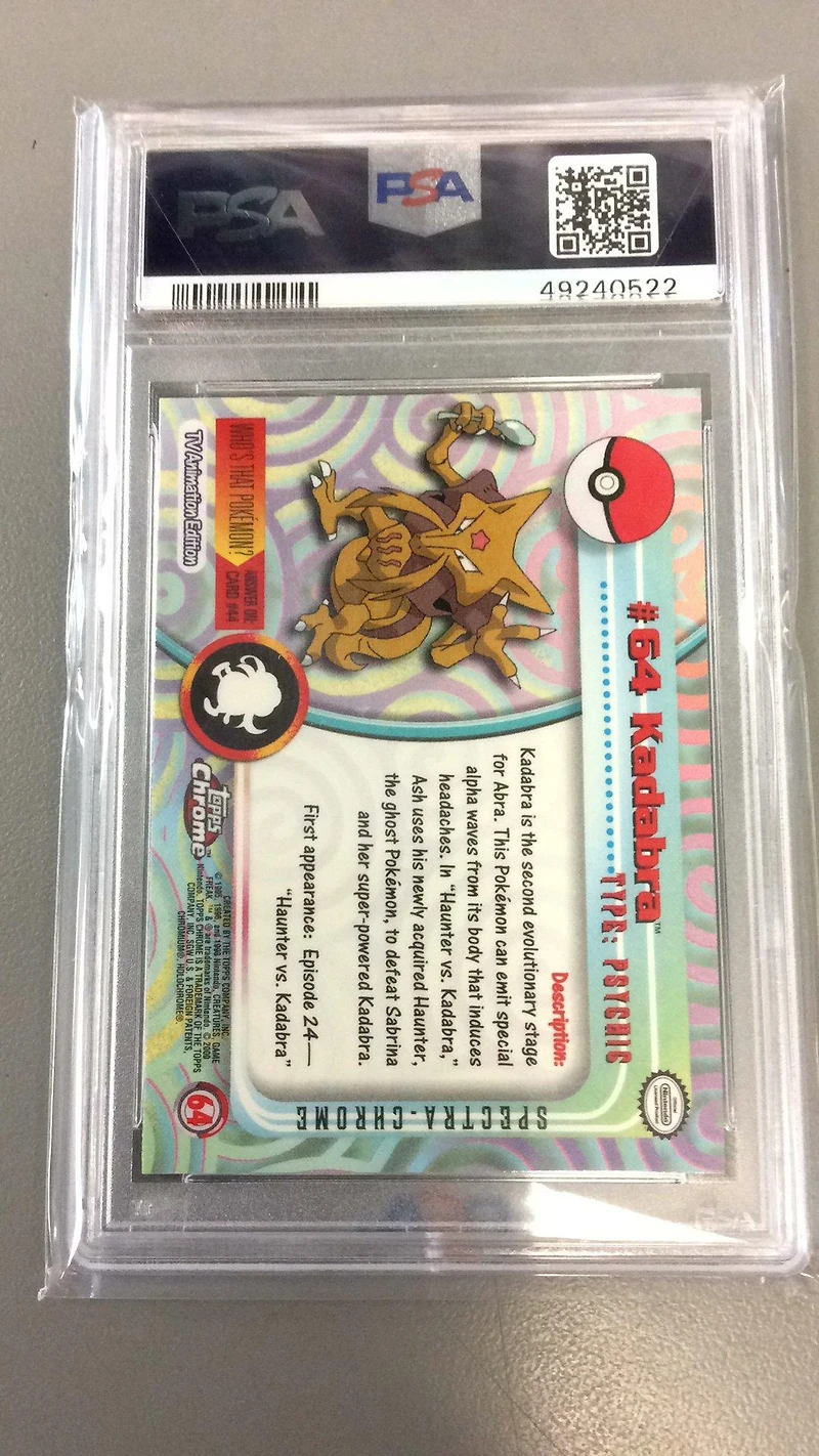 2000 Topps Chrome Pokemon T.v. 64 Kadabra PSA