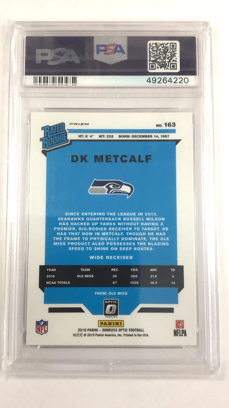 2019 Panini Donruss Optic 163 Dk Metcalf PSA 9