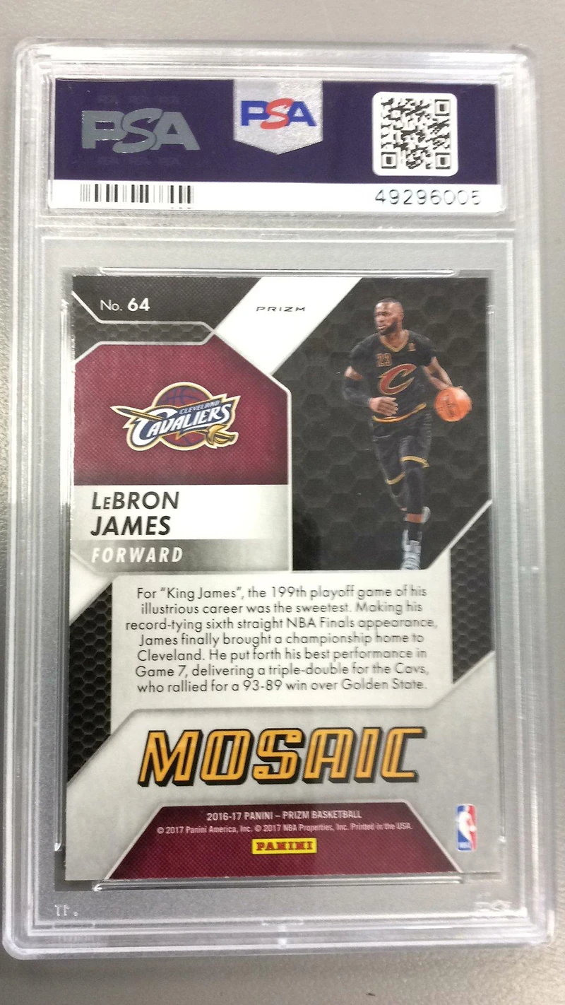 2016 Panini Prizm Mosaic 64 Lebron James PSA 9