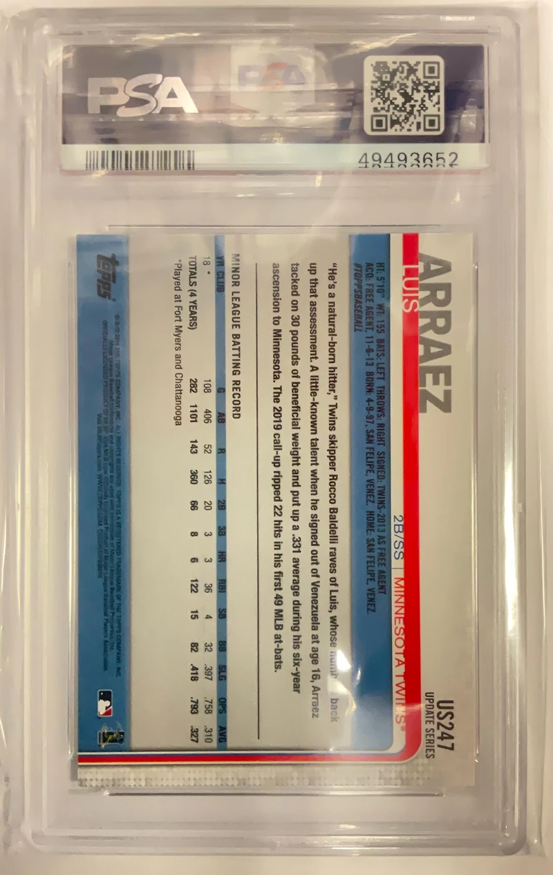 2019 Topps Update Us247 Luis Arraez PSA 10