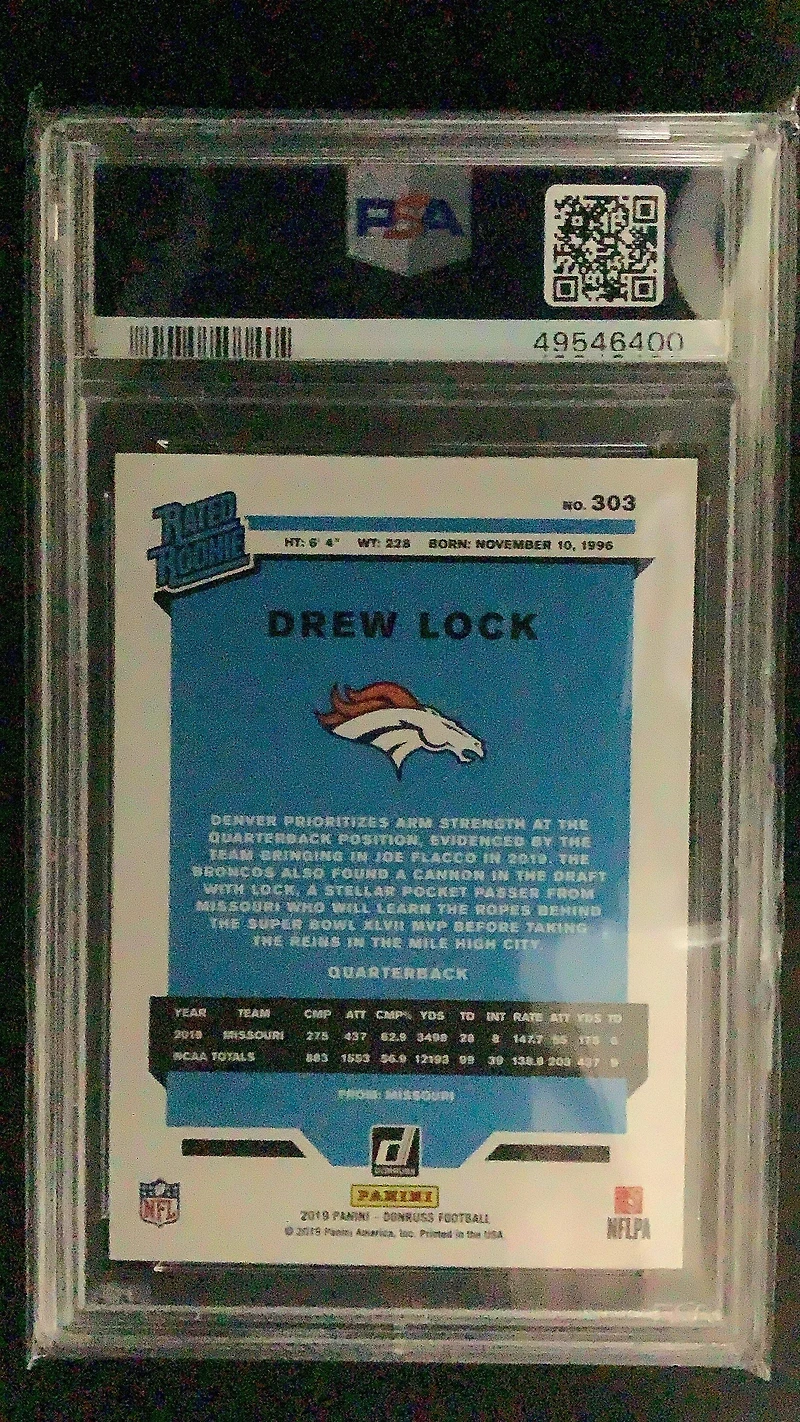 2019 Panini Donruss 303 Drew Lock PSA 10