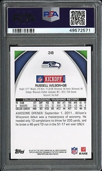 2012 Topps Kickoff 38 Russell Wilson PSA 10