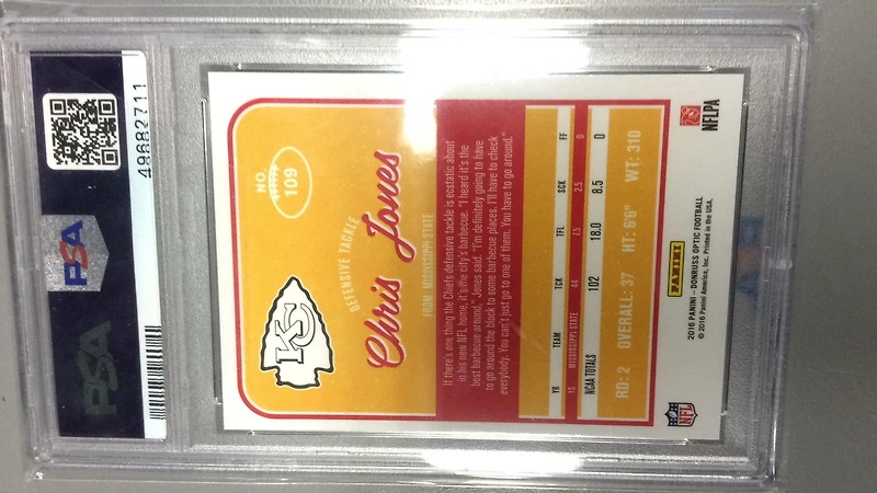 2016 Panini Donruss Optic 109 Chris Jones PSA 10