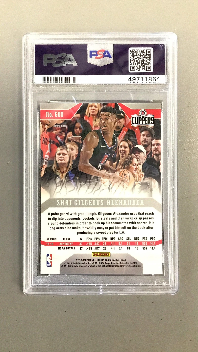 2018 Panini Chronicles 600 Shai Gilgeous-alexander PSA