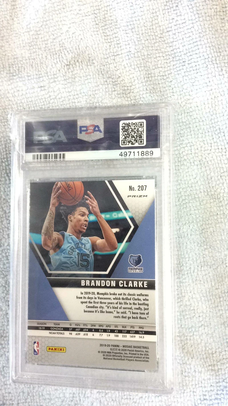 2019 Panini Mosaic 207 Brandon Clarke Green Mosaic PSA 10