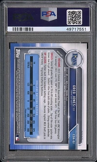 2019 Bowman Draft Chrome Draft Picks Autograph Cdagj Greg Jones Gold Refractor PSA 9