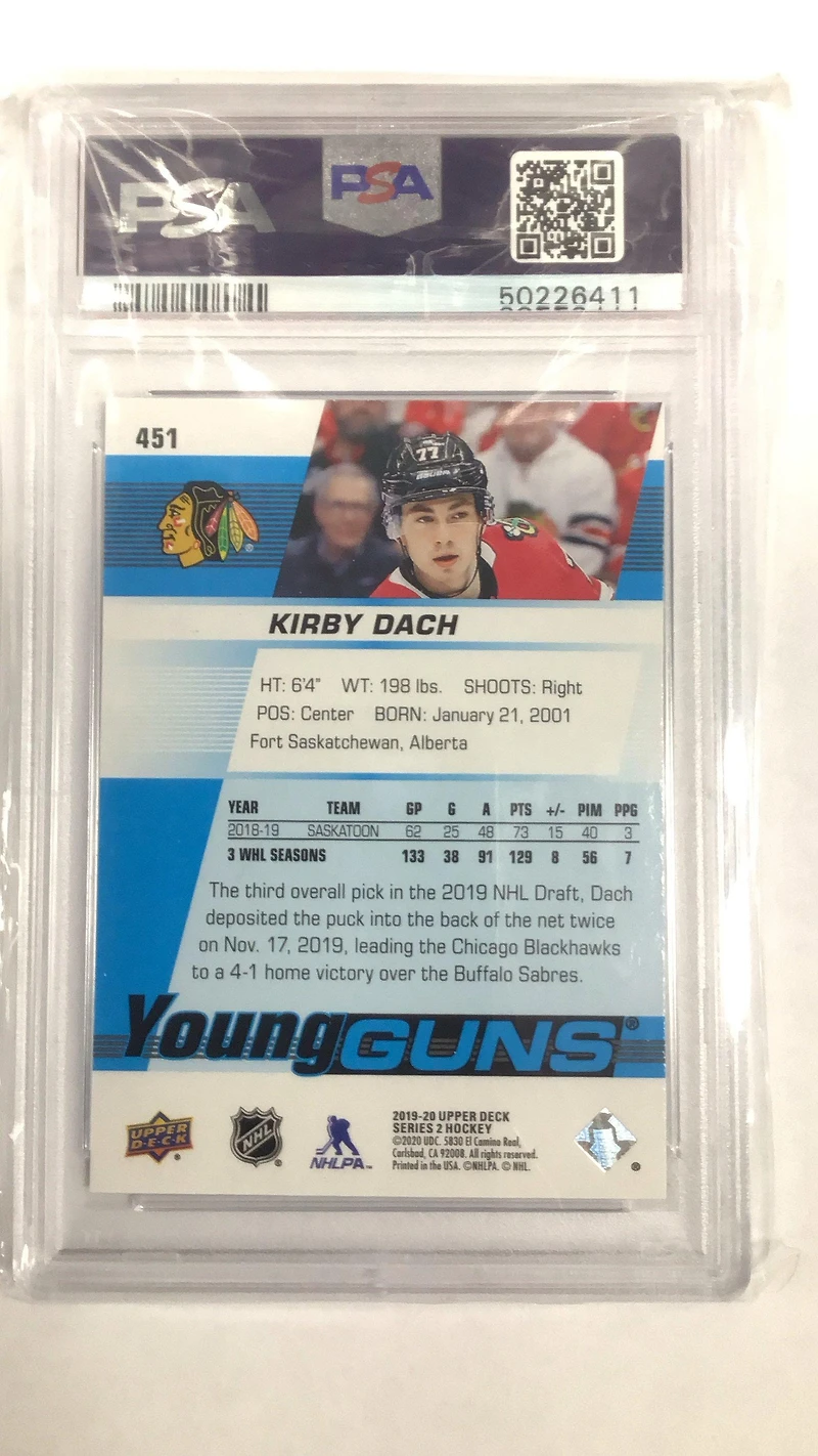 2019 Upper Deck 451 Kirby Dach PSA 9
