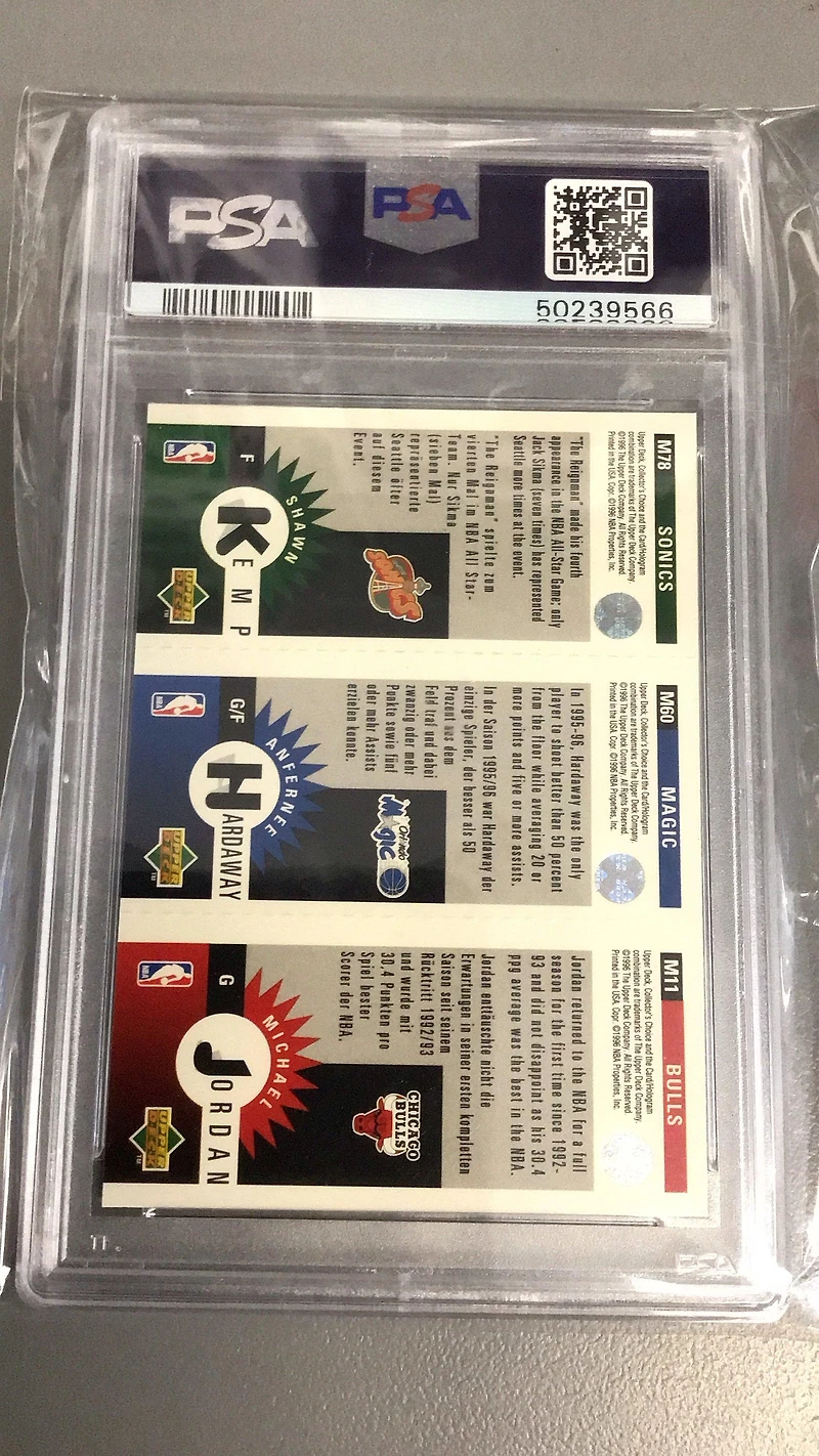 1996 Collector's Choice Mini Shawn Kemp/michael Jordan/anfernee Hardaway PSA 9