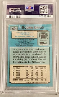 1988 Topps 40 Roger Craig PSA 10