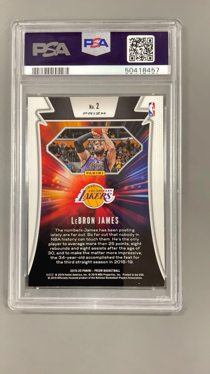 2019 Panini Prizm Far Out! 2 Lebron James Hyper Prizm PSA 9