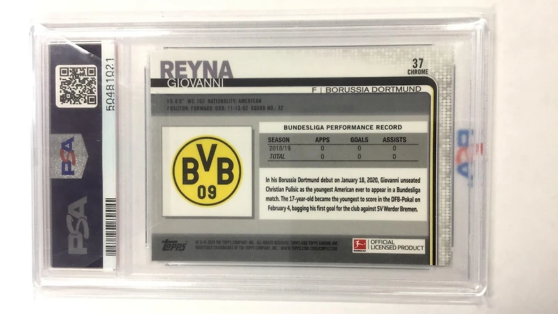 2019 Topps Chrome Bundesliga 37 Giovanni Reyna PSA 9