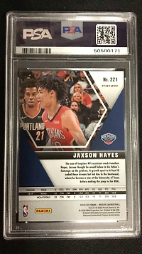 2019 Panini Mosaic 221 Jaxson Hayes Pink Camo PSA 8