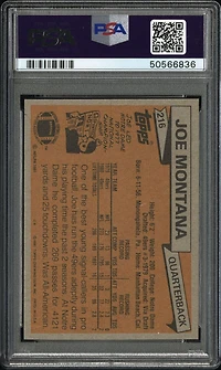 1981 Topps 216 Joe Montana PSA 8