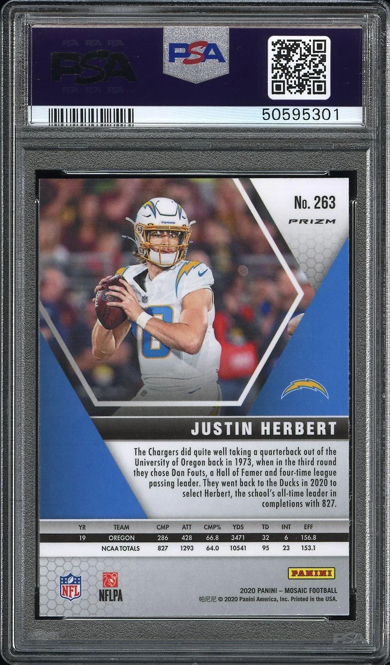 2020 Panini Mosaic Justin Herbert Mosaic PSA