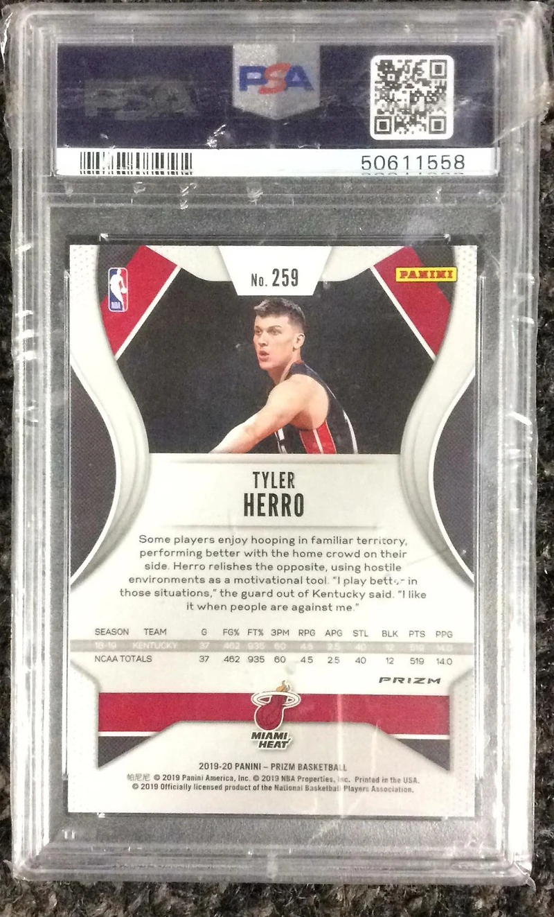 2019 Panini Prizm 259 Tyler Herro Prizm PSA