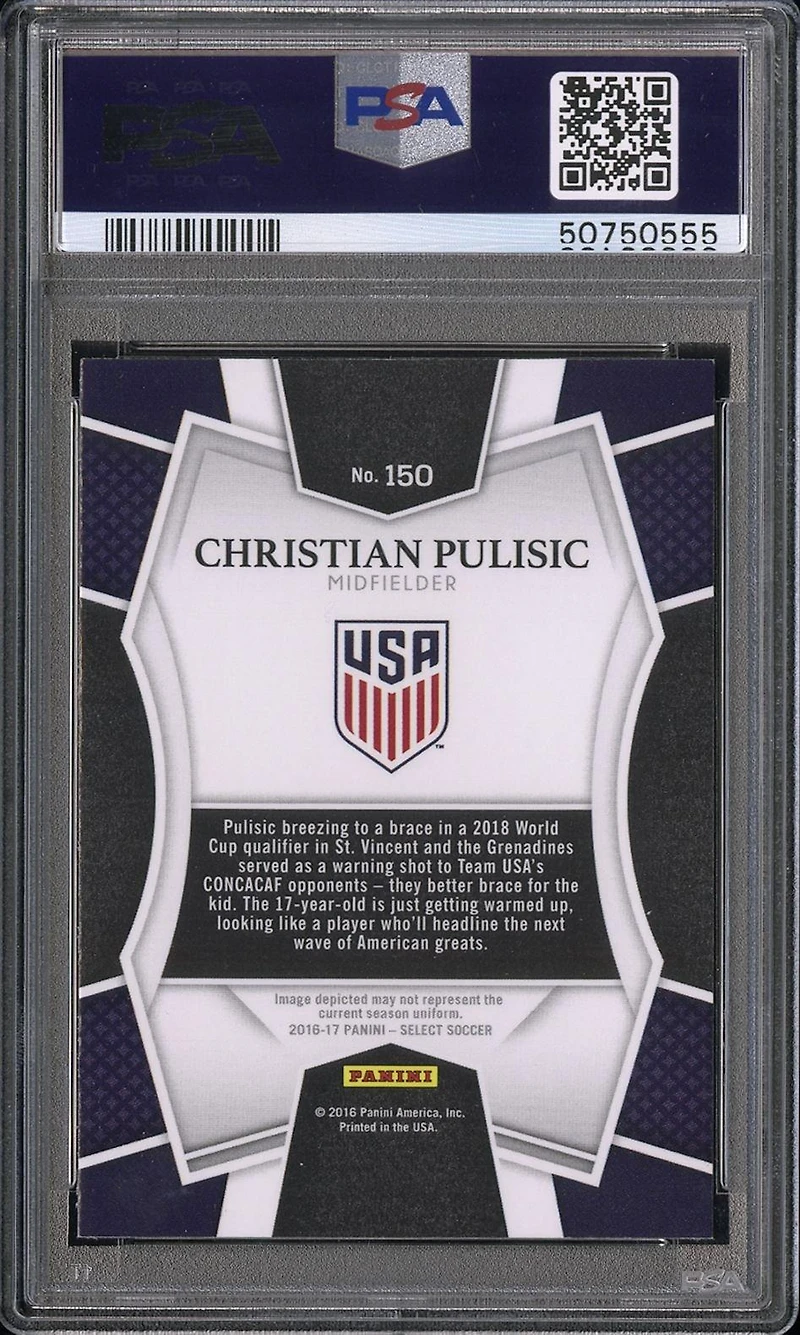 2016 Panini Select 150 Christian Pulisic PSA 10