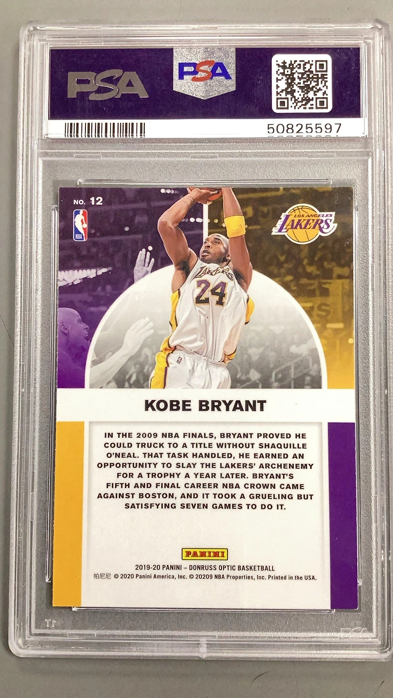2019 Panini Donruss Optic Winner Stays 12 Kobe Bryant PSA 9
