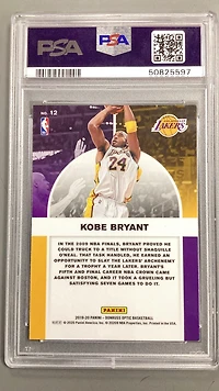 2019 Panini Donruss Optic Winner Stays 12 Kobe Bryant PSA 9