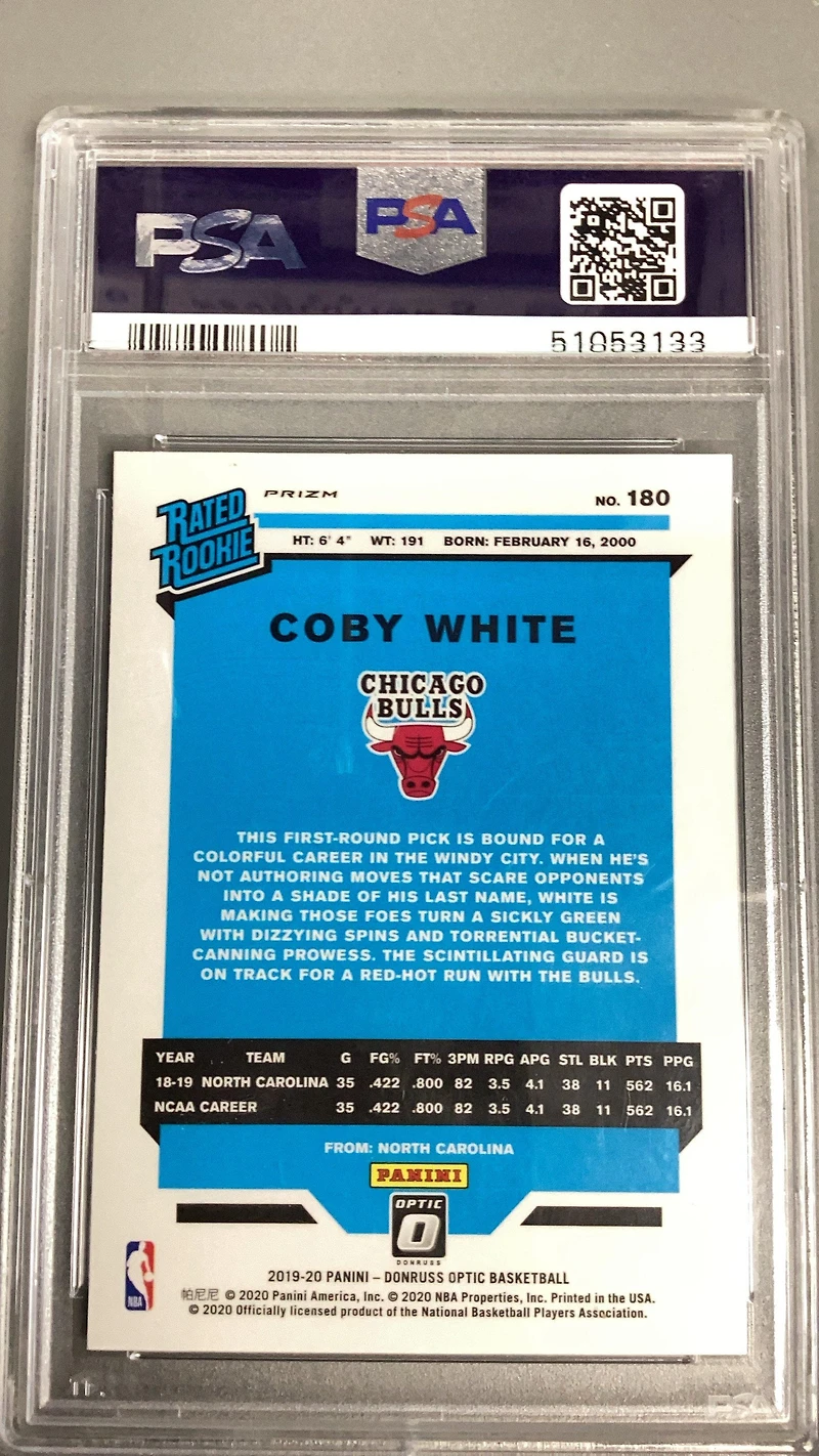 2019 Panini Donruss Optic 180 Coby White Fanatics PSA 10