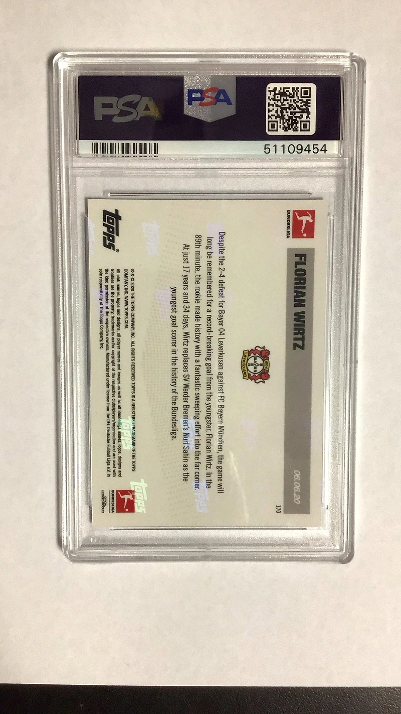 2019 Topps Now Bundesliga 170 Florian Wirtz PSA 10
