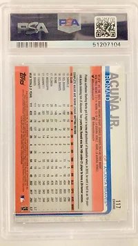 2019 Topps Chrome 117 Ronald Acuna Jr. Batting PSA 10