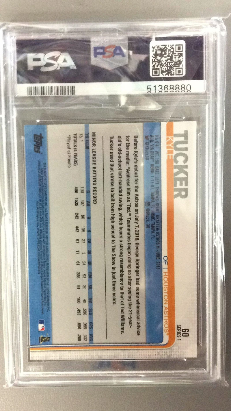 2019 Topps 60 Kyle Tucker Running PSA