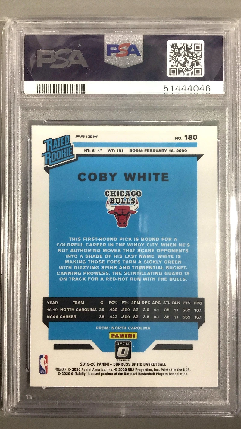 2019 Panini Donruss Optic 180 Coby White PSA