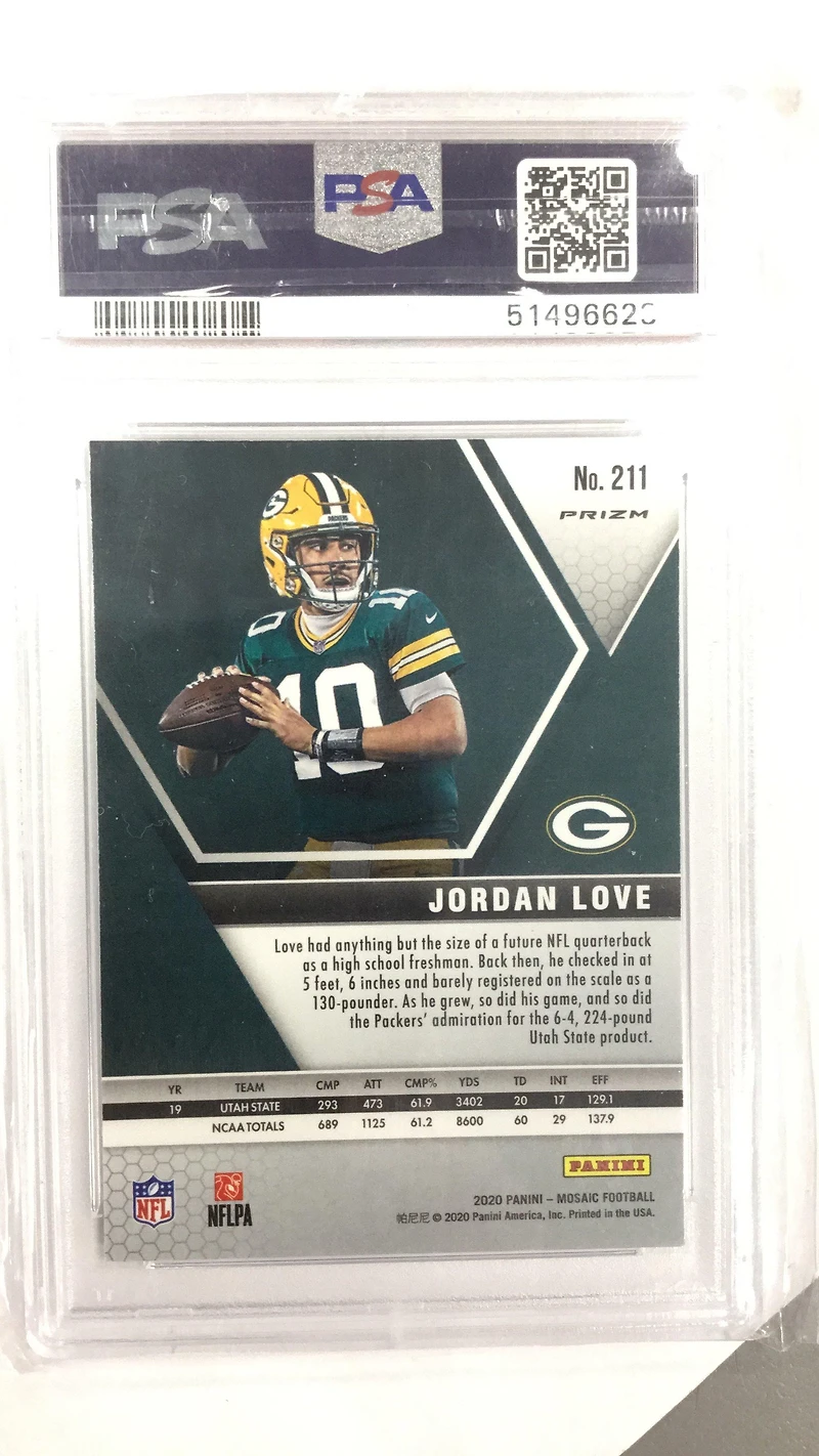 2020 Panini Mosaic 211 Jordan Love PSA 10